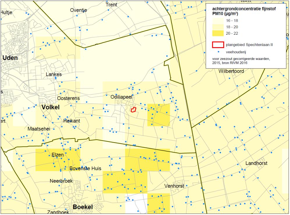 4.3. Endotoxinen In Figuur 12 is de achtergrondconcentratie fijn stof PM10 weergegeven, zoals jaarlijks gepubliceerd door het RIVM.