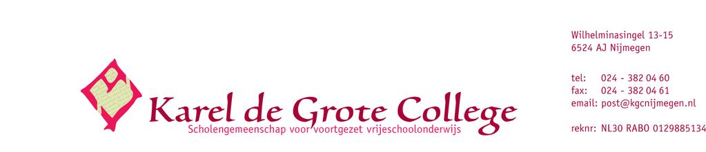 Schoolondersteuningsprofiel (SOP) Korte beschrijving van de locatie Het Karel de Grote College is een school voor voortgezet vrijeschool onderwijs, gevestigd in een uniek gebouw in het hart van