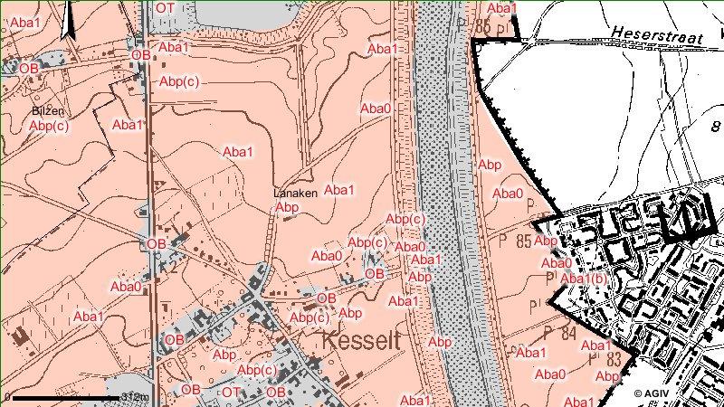 Aron rapport 91 Diepestraat Kesselt (Lanaken) 2 Fig. 3: Topografische bodemkaart met aanduiding van het doelgebied (rood). Schaal 1:10000 (bron: AGIV) 1.