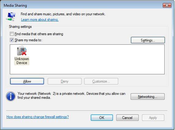 Stel Network discovery (Netwerkdetectie) in op On (Aan). Stel File sharing (Bestanden delen) in op On (Aan).