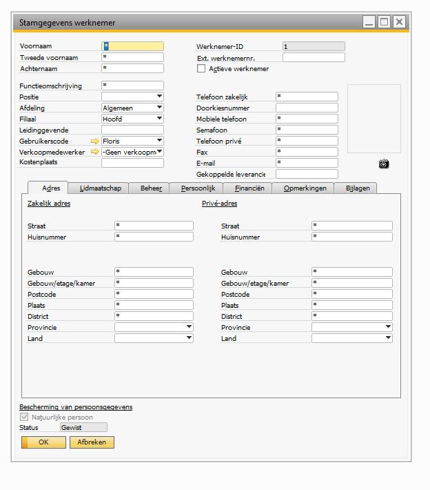 Natuurlijke personen bepalen Natuurlijke personen bepalen binnen uw organisatie is belangrijk om voorgaande GDPR functionaliteiten te