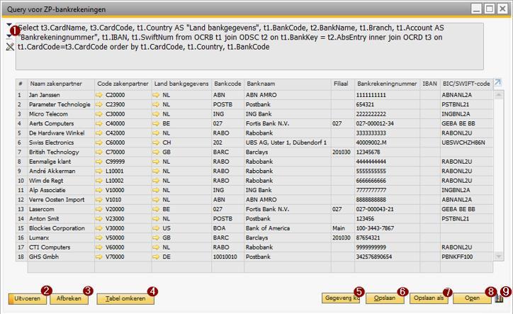 4. Naast het uitvoeren kunt u nu ook kiezen, via Verslag Creëren, om per query een lay-out te specificeren.