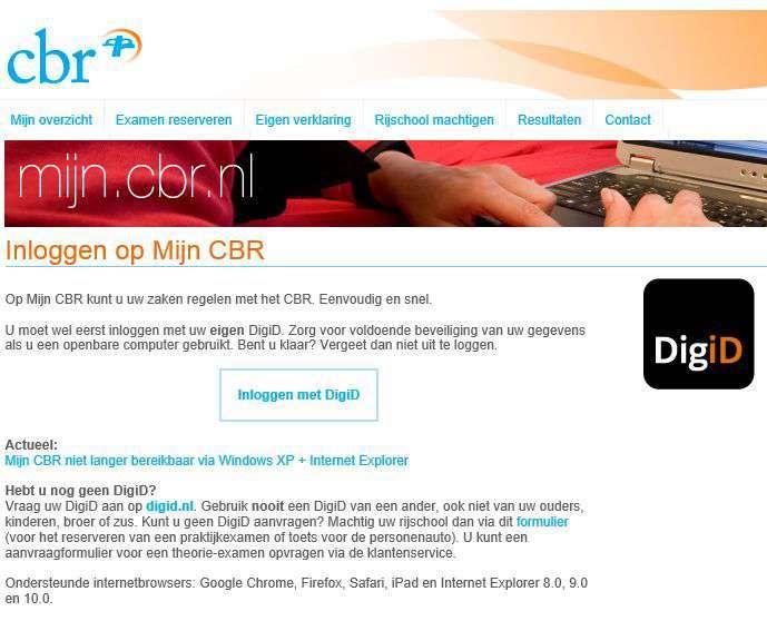 Examens aanvragen Er zijn twee manieren om een examen aan te vragen 1. Digitaal (voorkeur) met een DigiD-code een account aanmaken op www.mijncbr.nl 2.
