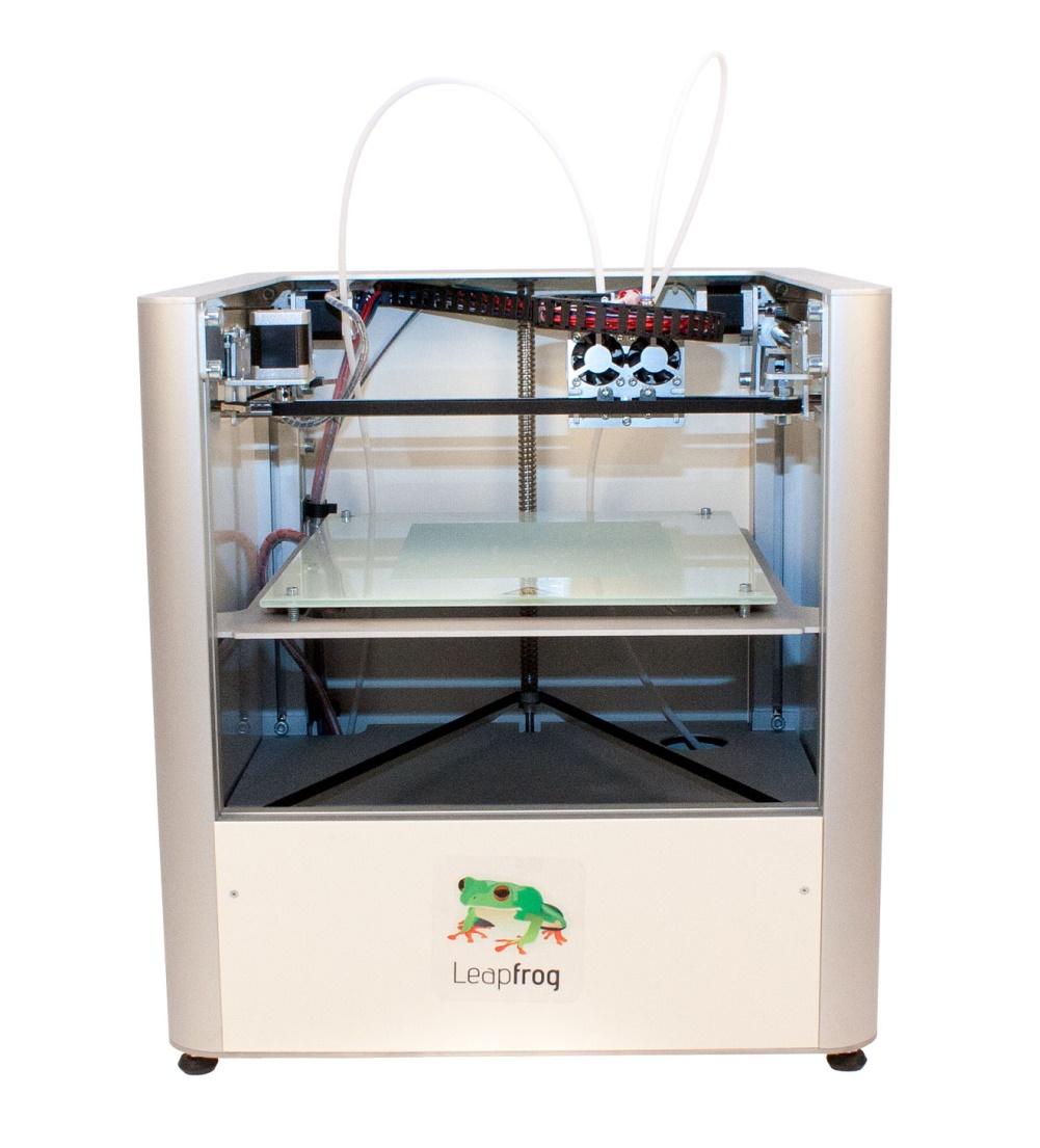 6.2 Globale opbouw van de Leapfrog Creatr FDM printer Hieronder zie je de opbouw van de Leapfrog Creatr 3D printer. Z-as. Dit beweegt het platform omhoog en omlaag. Toevoer filament.
