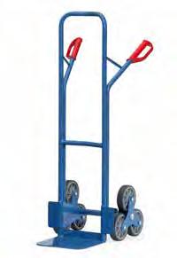 Driearmige wielster Trappensteekwagen met 2 driearmige wielsets, inzetbaar voor het regelmatig op- en afgaan van trappen en op vlakke vloeren.