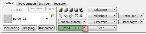 Lichtval en Kleur (Helderheid) Bij lichtval en kleur kan je donkere foto's lichter maken of andersom Klik op het ZWARTE PIJLTJe