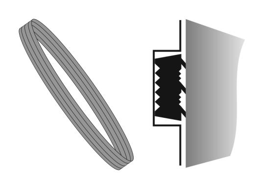 100, 110, 130 and 150 mm ADAS3{Ø}  temperatuur Beschikbare diameters Afdichtingsring ADAP2PW Silicone rubber