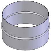 Voor adapter 150 [toestel - Ø150 mm (flex.)]. Schroefsluiting. Parker RVS Ø3.5 mm 