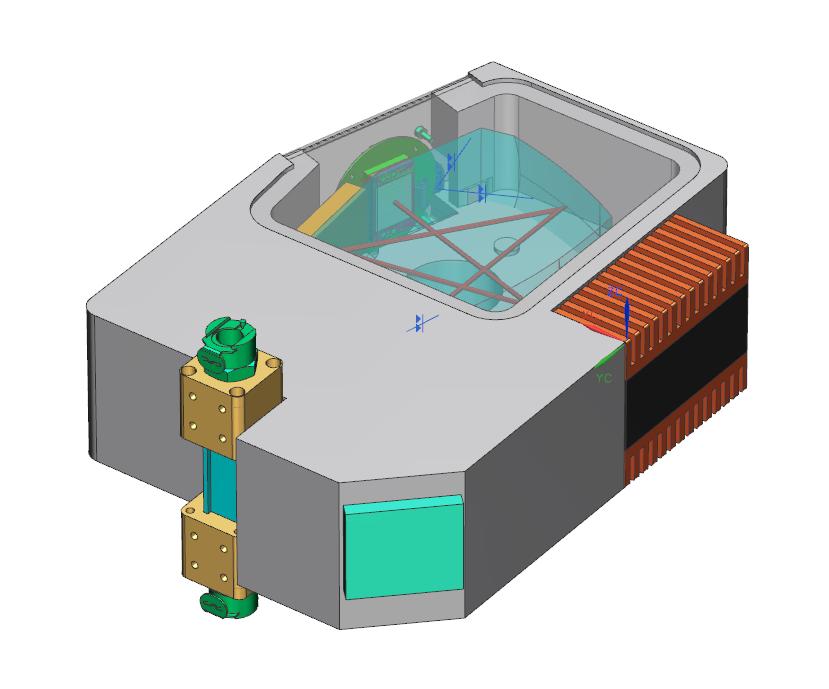 MINIATURE LIBS SENSOR Array detector Monolithic injection mouldable spectrometer Grating 30 mm pulsed LIBS laser