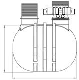 Het Varitank filter 1650 bestaat uit een filterbehuizing van polyethyleen (PE), een filterbox en een filterplaat van roestvrij staal voorzien van driehoekige lamellen die haaks staan op de