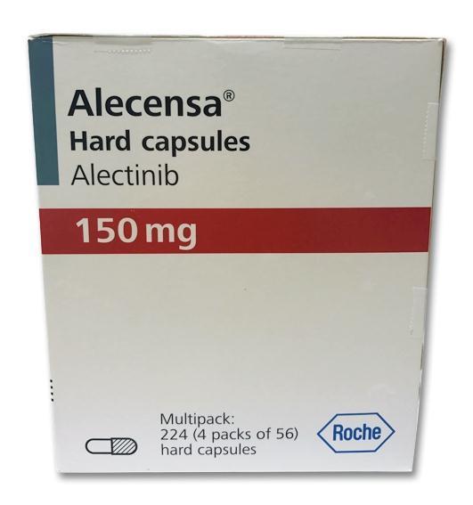 Alectinib (Alecensa ) Alecensa: 1200 mg /d (2 x 4 capsules) Met voedsel Frequenste