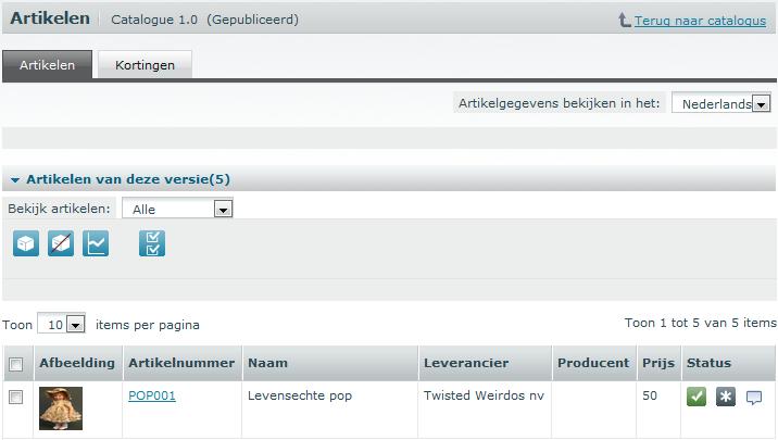 7.1.4 Artikelen reactiveren Afbeelding 56: Artikelen selecteren Afbeelding 57: Tijdstip bepalen Open de catalogus waaruit je artikelen wenst te reactiveren Klik op de