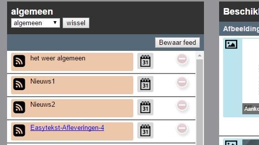 Dit doet hij, door de Feed Algemeen te selecteren en te bewerken