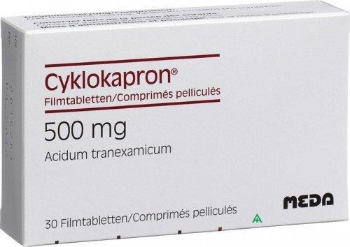 tranexaminezuur = Cyklokapron fibrinolyseremmer verhindert dat tpa en upa plasminogeen activeren tragere fibrineafbraak 7-10 dagen