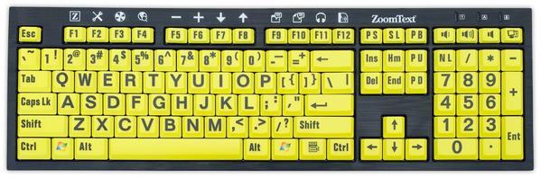 U als aankomend ZoomText gebruiker kan het typen op een toetsenbord eenvoudiger maken door gebruik te gaan maken van een toetsenbord met grotere karakters en