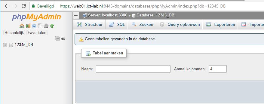 Via de phpmyadmin kan je direct je database beheer toepassen.