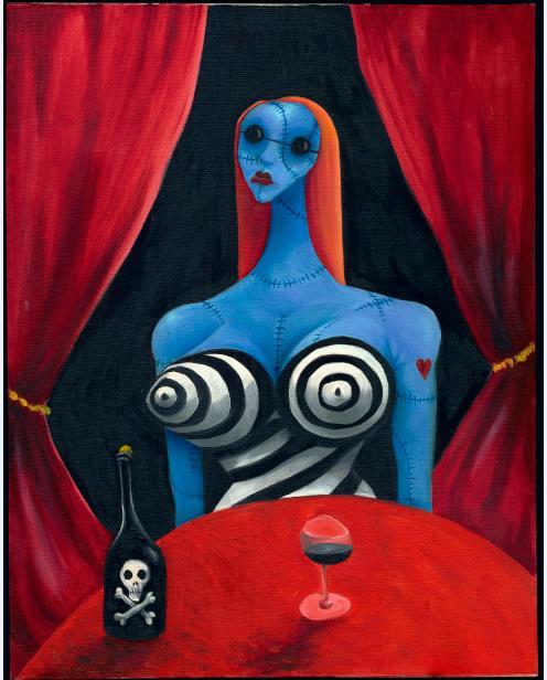 2018 Tim Burton Wat valt er op aan dit schilderij?