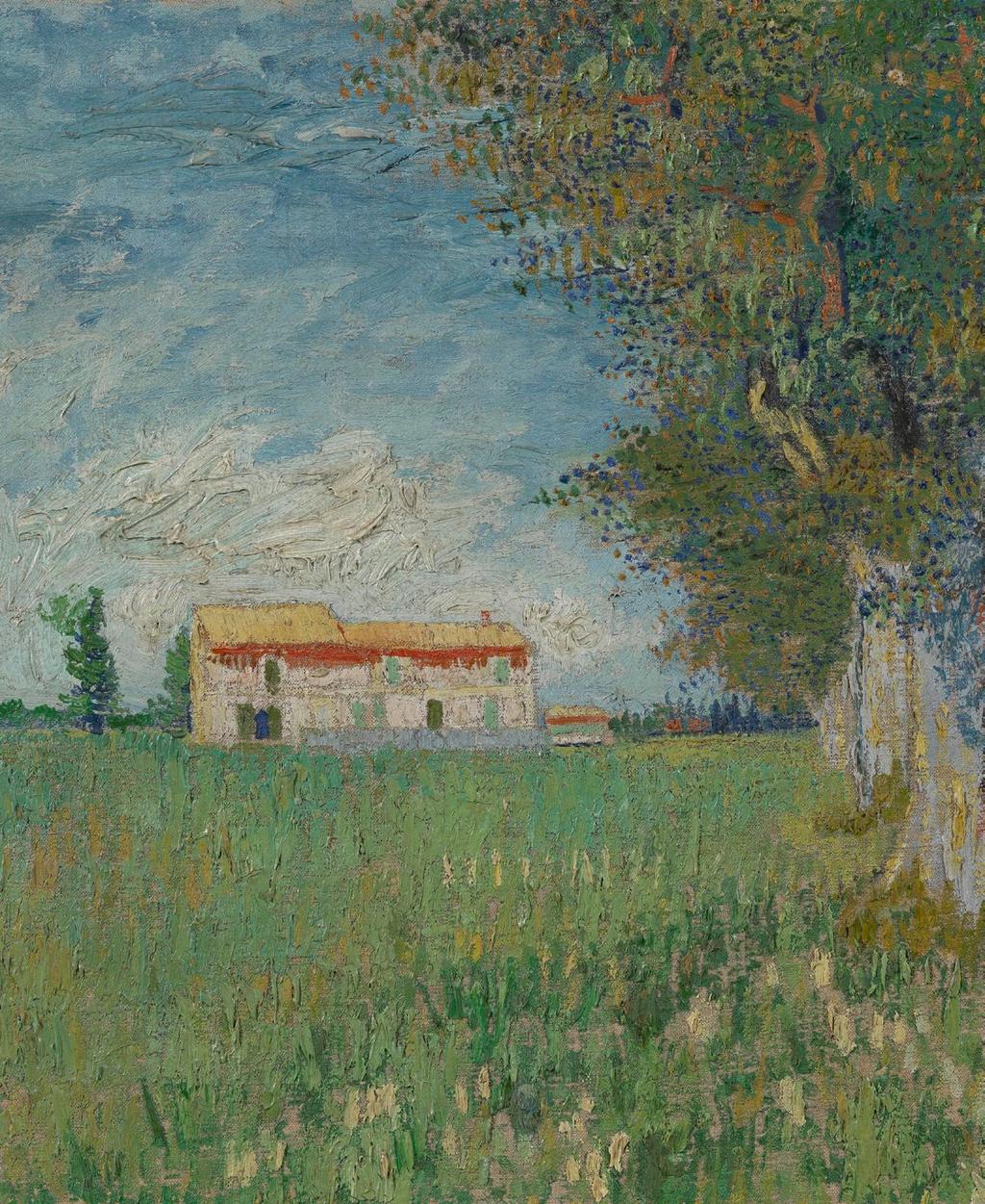 Vincent van Gogh. Boerderij in het koren (detail), 1888.
