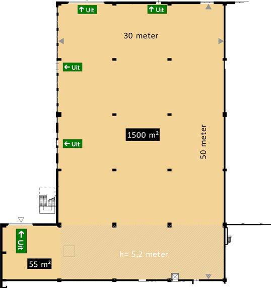 Niet ingetekende informatie: Maximale hoogte 10 meter Minimale hoogte 6 meter huur 3.