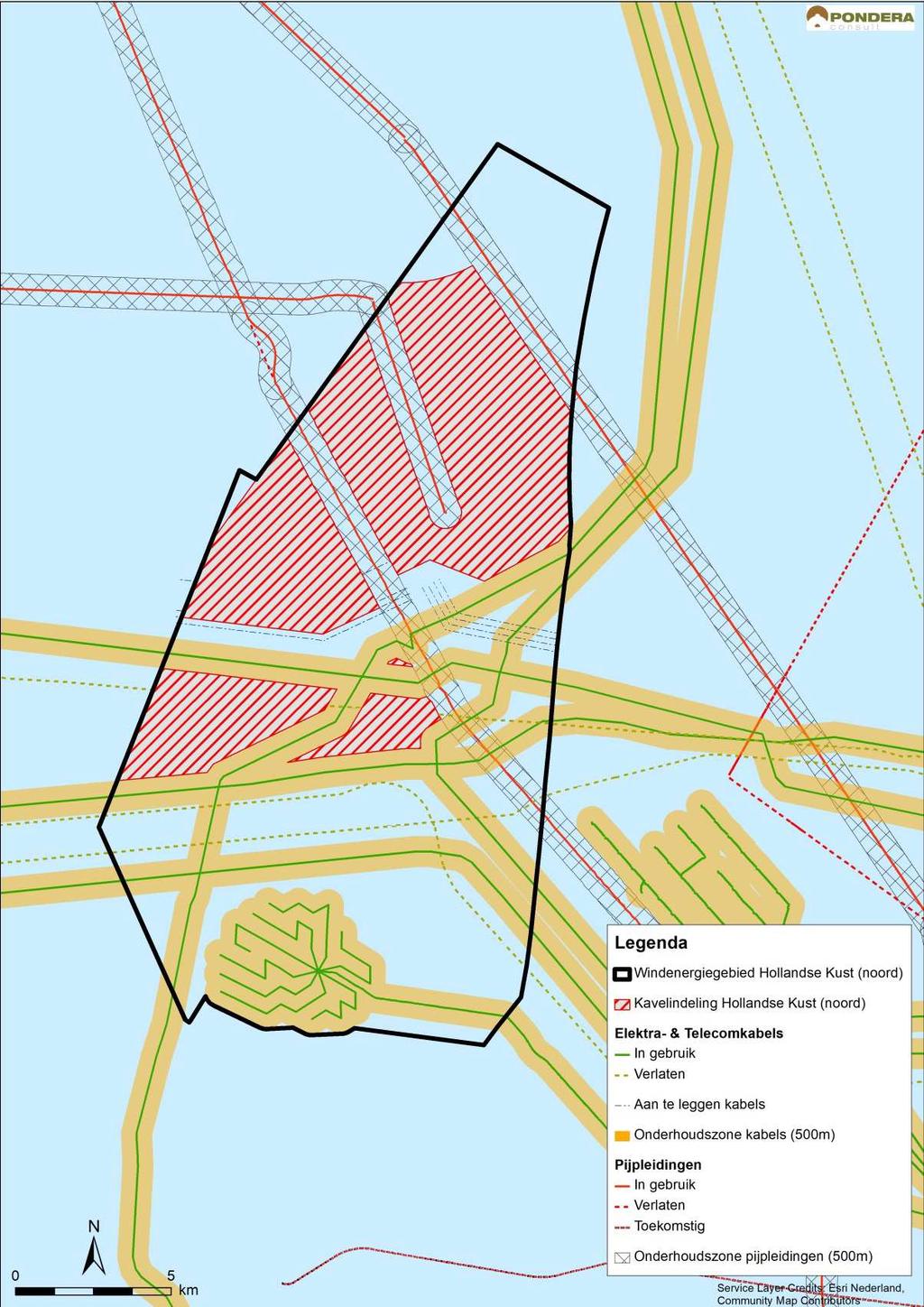 Figuur 7 Schematisch overzicht kabels- en leidingen in het gebied Hollandse Kust (noord) 6.10.