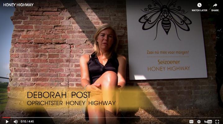 Inspiratie: Honey Highway Honey Highway is een initiatief waarbij de bermen van Rijkswegen, Provinciale wegen, spoorrails en waterdijken ingezaaid worden met Honey Highway meerjarig streekeigen