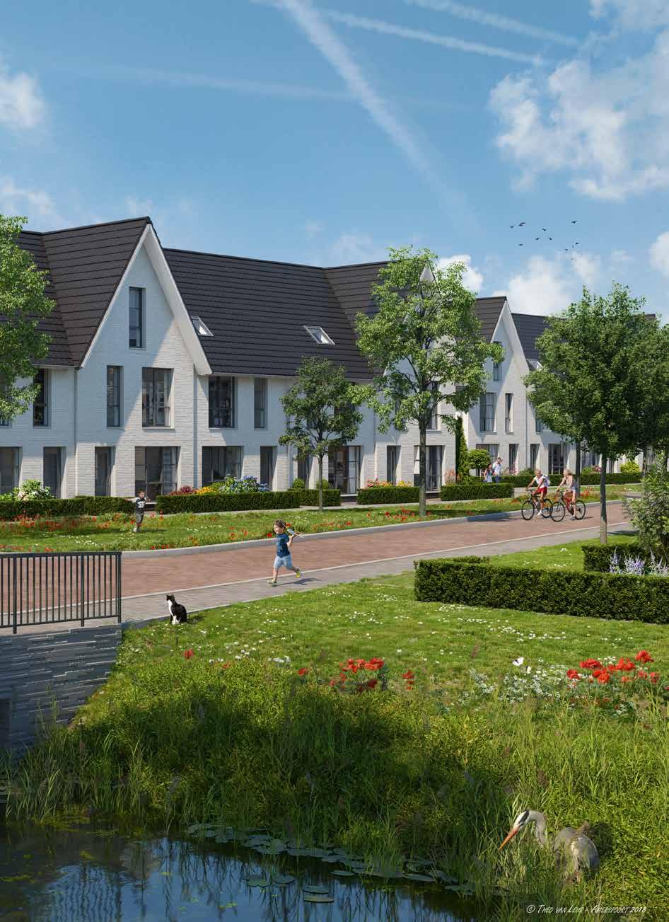 Witte gevel met een donkere kap voor een fraai contrast De klassieke woningen van het type Tilia zijn elegant met een moderne touch. Het donkere dak vormt een fraai contrast met de witte gevel.