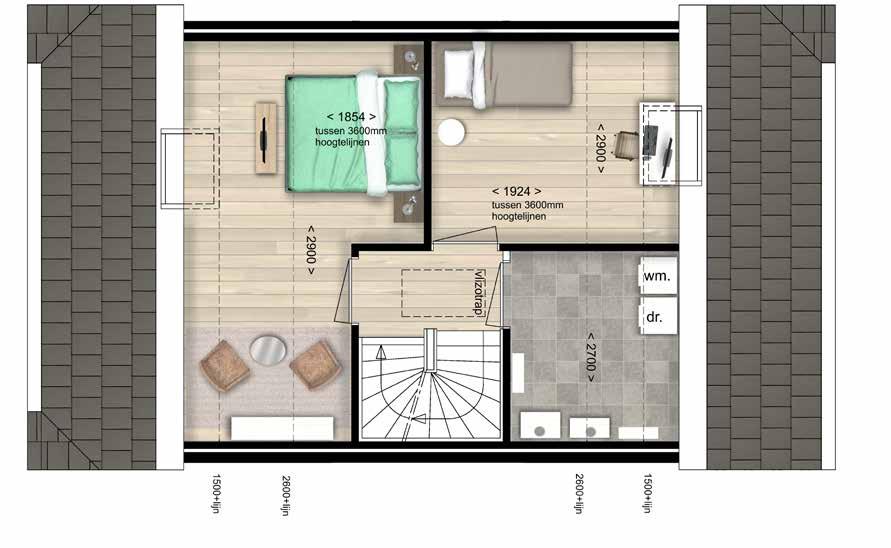 Tilia tussenwoning Tweede verdieping Getekend bouwnummer 27 Wasmachine uit het