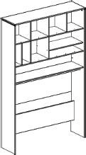 Kastelement met 1 deur en 5 planken. Incl. poten.