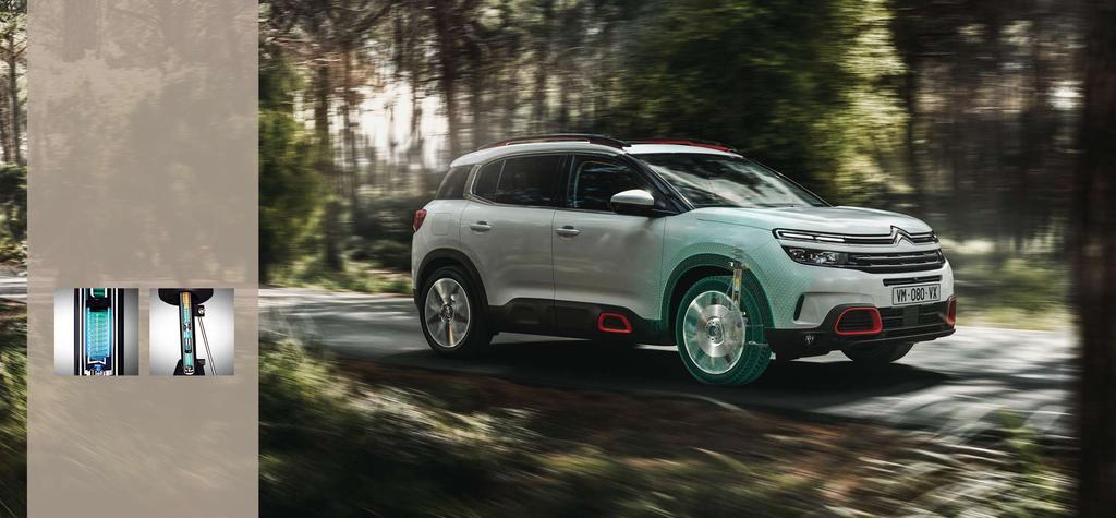 innovatie van Citroën voor comfort zonder weerga UITZONDERLIJKE FILTERKWALITEIT Terwijl een klassieke ophanging bestaat uit een schokdemper, een veer en een mechanisch aanslagpunt, voegen de