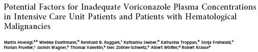 Nog steeds veel onverklaarde variabiliteit in voriconazole blootstelling Factoren geassocieerd Retrospectieve aan subtherapeutische evaluatie van 221 aan toxische VORI spiegels: (61 ptn) op ICU (1.