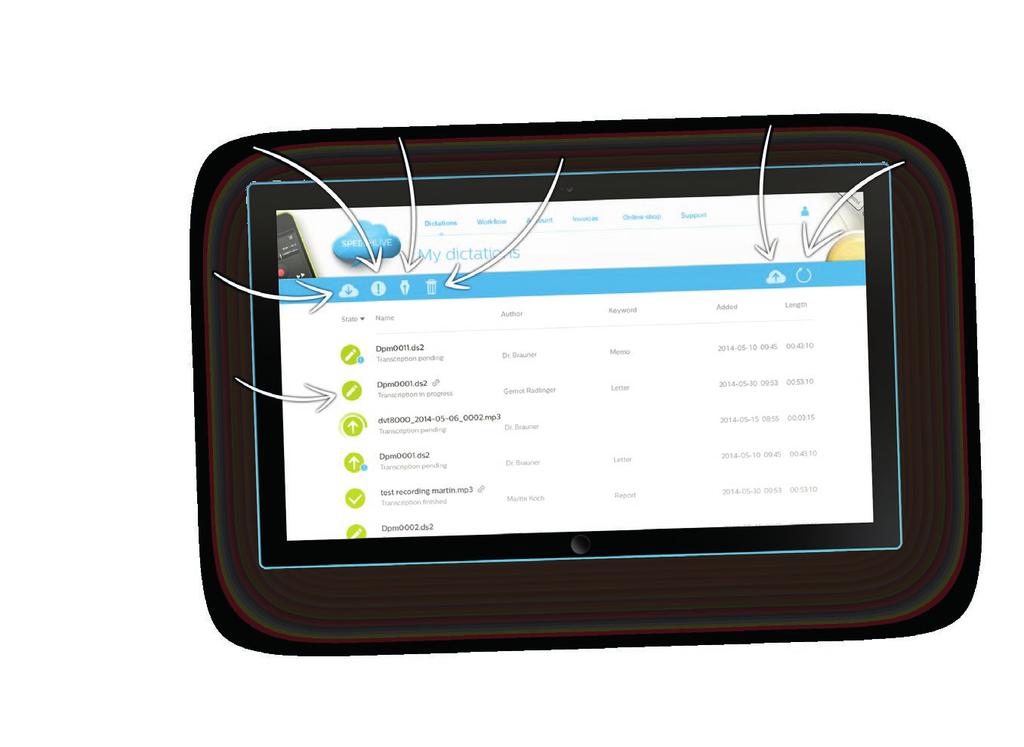Auteur SpeechLive werkt met smartphones en alle Philips voice recorders Maximale bescherming van uw bestanden SpeechLive garandeert de hoogste bescherming van uw bestanden en