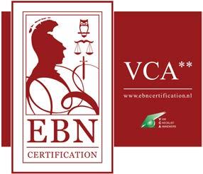 Dit wordt ook officieel erkend door ons VCA**- certificaat (Veiligheids