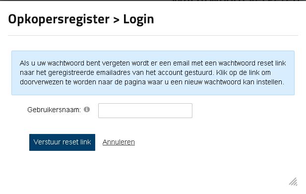 Er wordt eerst een mailtje gestuurd naar het mailadres dat hoort bij uw account ter verificatie, in