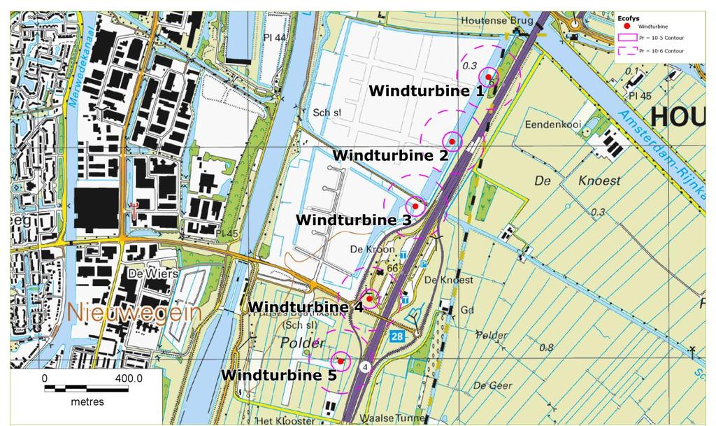 5 Risicoberekeningen en beoordeling In dit hoofdstuk beschouwen we kwantitatief de omgevingsrisico s bij windpark Nieuwegein.
