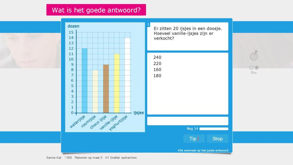 Een voorbeeld van een oefening gespiegelde figuren B1.