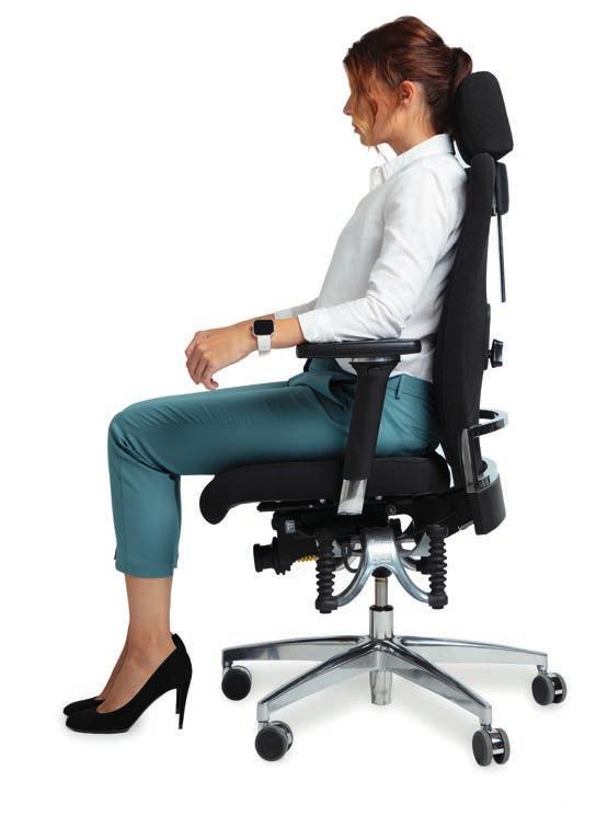 Een werkdag van 8 uur deel je best zo in: Ergoswing: bewegend zitten De revolutionaire ERGOSWING bureaustoel bevat swingelementen die ervoor zorgen dat de zitting voortdurend in beweging is.