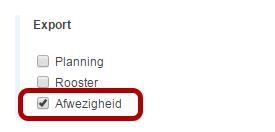 Rooster is realisatie: Aan- en afwezigheden exporteren Naast het exporteren van ingeplande diensten (Rooster) kunnen ook Afwezigheden (vakantie, overleg, scholing, ziekte) en Beschikbaarheden (bijv.