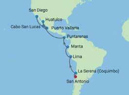 2019 Manta, cuador 10:00 18:00 31 maa 2019 Cruisen 1 apr 2019 Puntarenas, Costa Rica 07:00 16:00 2 apr 2019 Cruisen 3 apr 2019 Huatulco, Mexico 10:00 20:00 4 apr 2019 Cruisen 5 apr 2019 Puerto