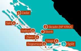 2019 Vodice - Kornati - Sali 7 mei 2019 Sali - Zadar 8 mei 2019 Zadar - Zlarin 9 mei 2019 Zlarin - Trogir 10 mei 2019 Trogir - Split 11 mei 2019 Transfer en terugvlucht naar Brussel Zee Nieuw Relax