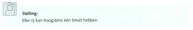 13 1.6.3 Stelling Bewijs: Het is mogelijk dat een rij (un) geen limiet heeft. In dit geval is de stelling waar.