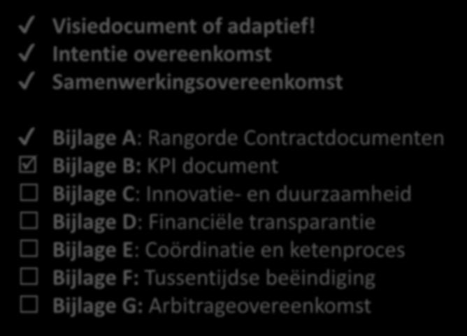 Contractdocumenten Bijlage B: KPI document Bijlage C: Innovatie- en duurzaamheid