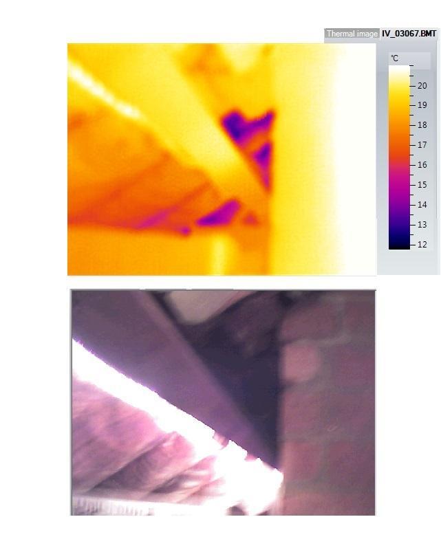 Onderzoek met warmte camera Warmtelek op zolder