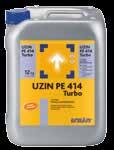 VERLIJMEN PRIMERS 1-COMPONENT SNELDROGENDE PU-PRIMER UZIN PE 414 Turbo Gebruiksklare, snelle 1-comp. polyurethaan voorstrijk zonder weekmakende inhoudstoffen voor het plaatsen van parket.