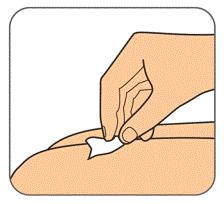 Injectie stap voor stap Stap 1: Was uw handen met water en zeep. Stap 2: Veeg over de injectieplaats met een alcoholgaasje.