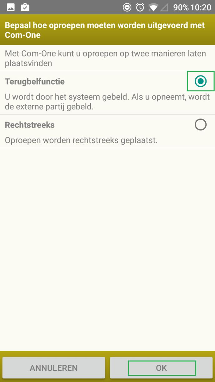 onmiddellijk in de app terecht komen.