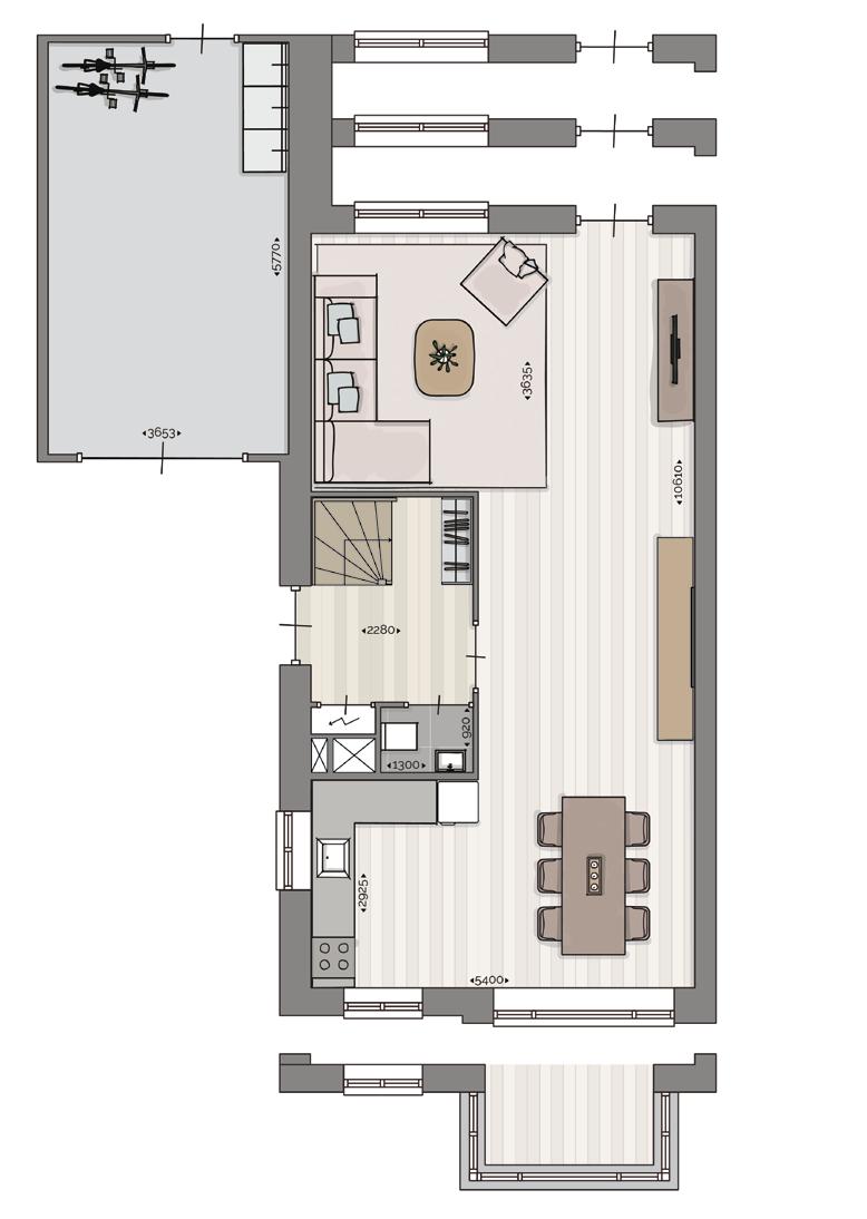 18 m² Een ruime twee-onder-een-kap woning met de keuze uit een erker op de begane grond of een grote dakkapel op zolder.