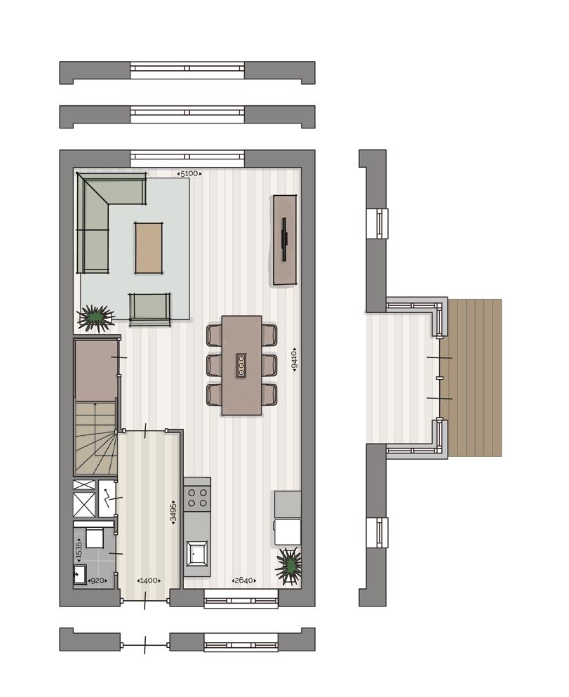 6 m² Een mooie eengezinswoning, die door de praktische indeling 3 slaapkamers én een indeelbare zolder heeft.