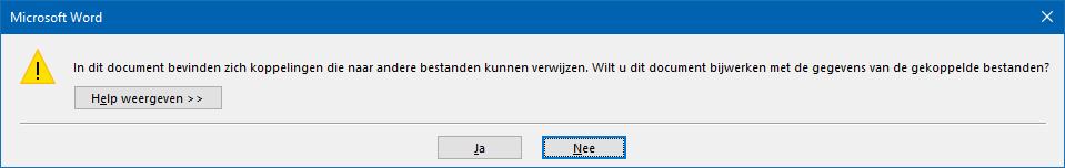 bron van opmaak behouden (zelfde opmaak als in Excel) of voor Doelstijlen koppelen en gebruiken (opmaak wordt aangepast aan Word document) Als de tabel te breed is voor de bladzijde ga dan naar het