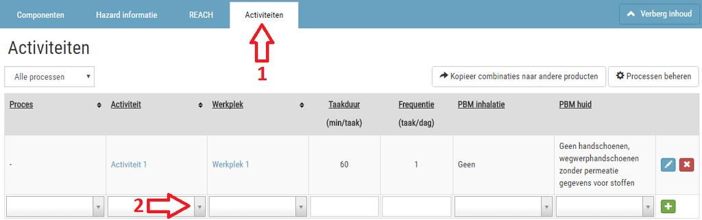 2) Leg de naam van de werkplek en eventueel een toelichting en de bijbehorende afdeling vast in de daarvoor bestemde velden.