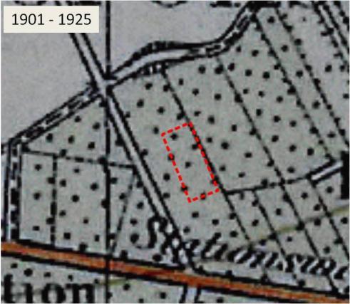 4. GEBRUIK ONDERZOEKSLOCATIE 4.1 Historisch en huidig gebruik onderzoekslocatie Volgens historisch kaartmateriaal uit de periode 1901 - heden was de locatie in gebruik als boomgaard.